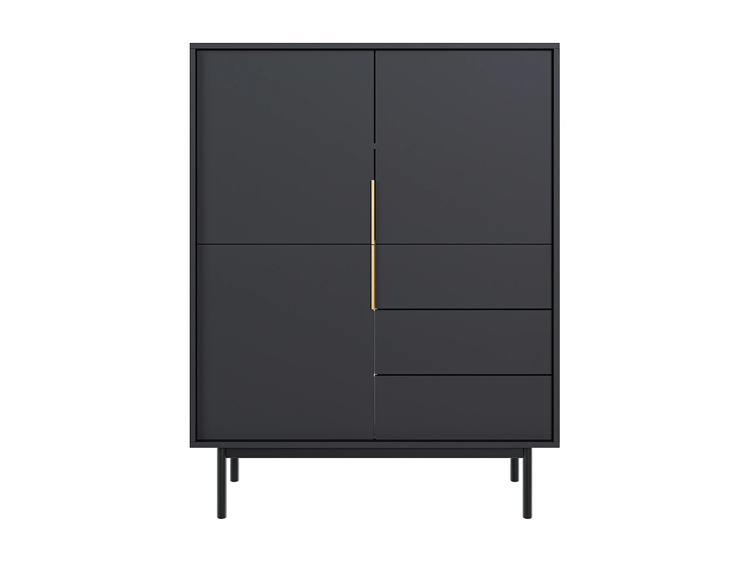 Aparador VIVA SB104 3D3D 104x39x140 Preto