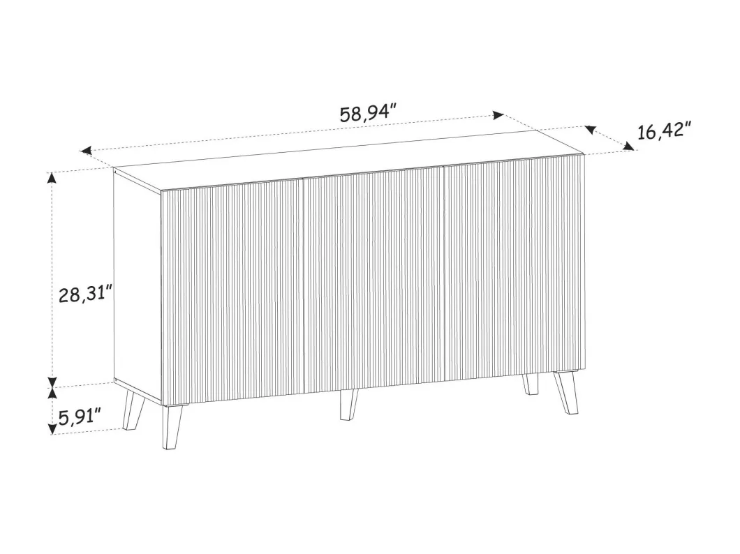 Kauf Unique Sideboard RAVENNA P SB150 3D 150x42x87 Weiß