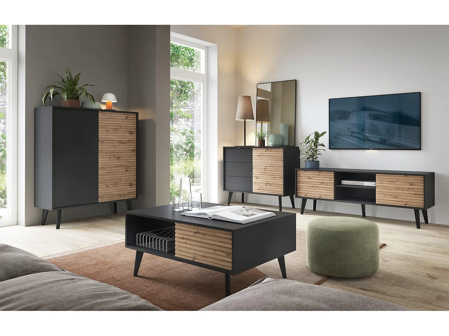 Buffet WILLOW SB104 2D 104x39x125 Noir