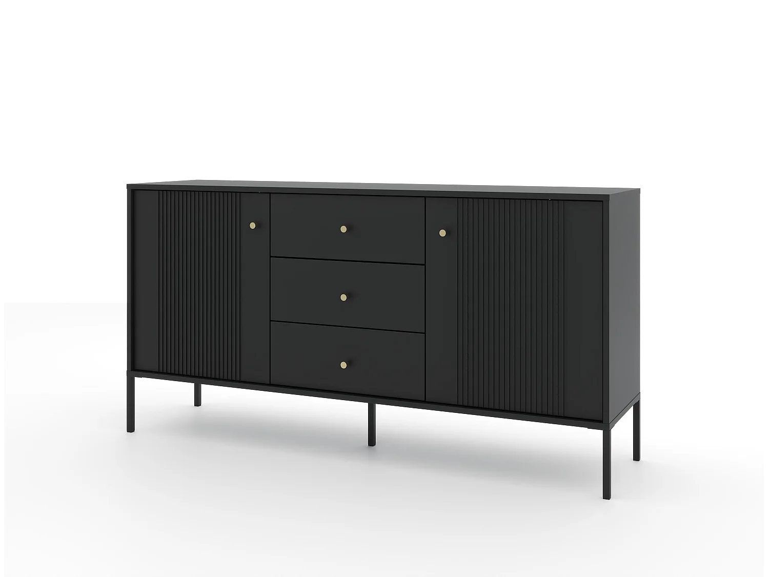 Aparador ISEO SB154 2D3D 154x39x79 Negro