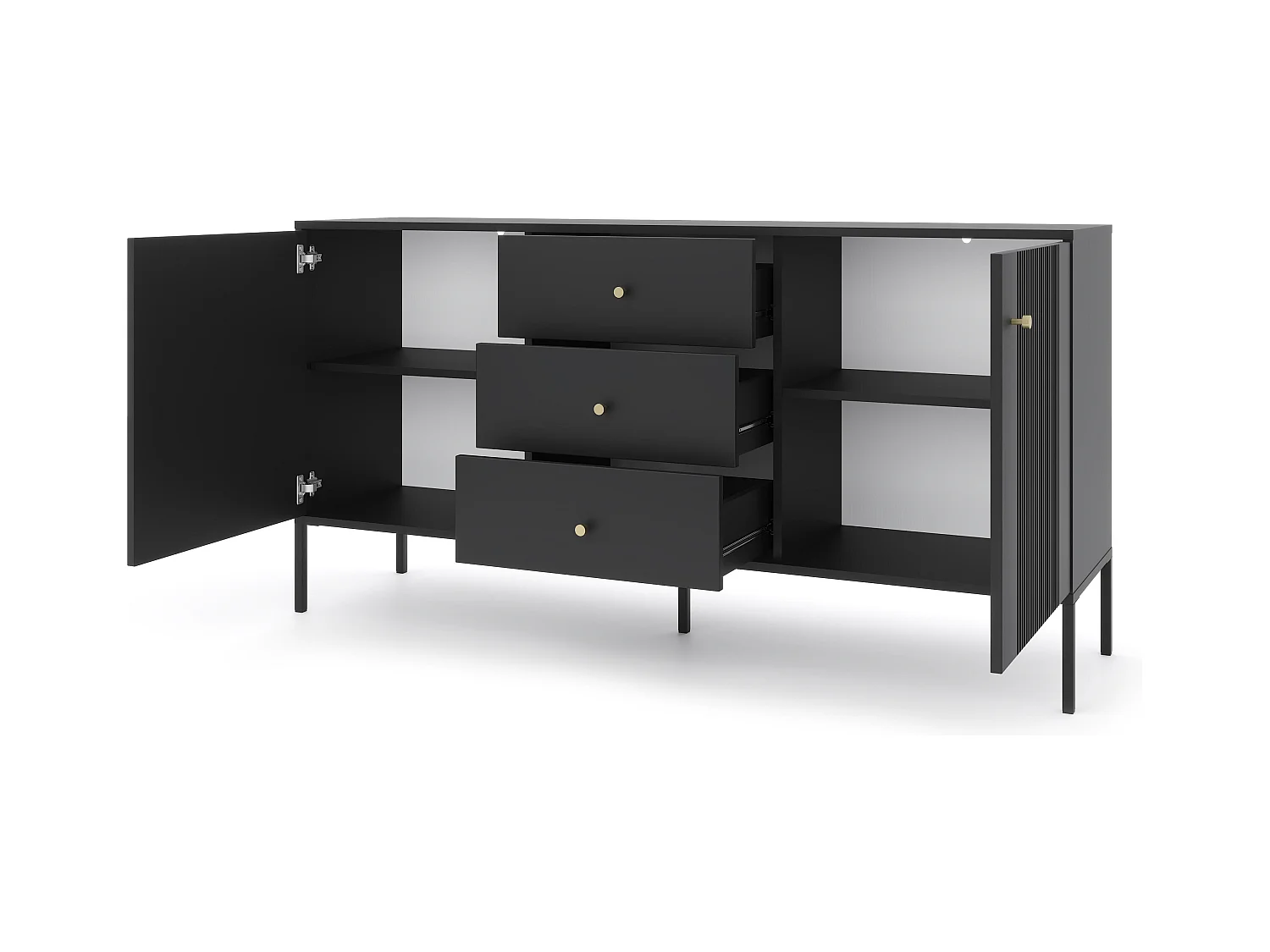 Buffet ISEO SB154 2D3D 154x39x79 Noir