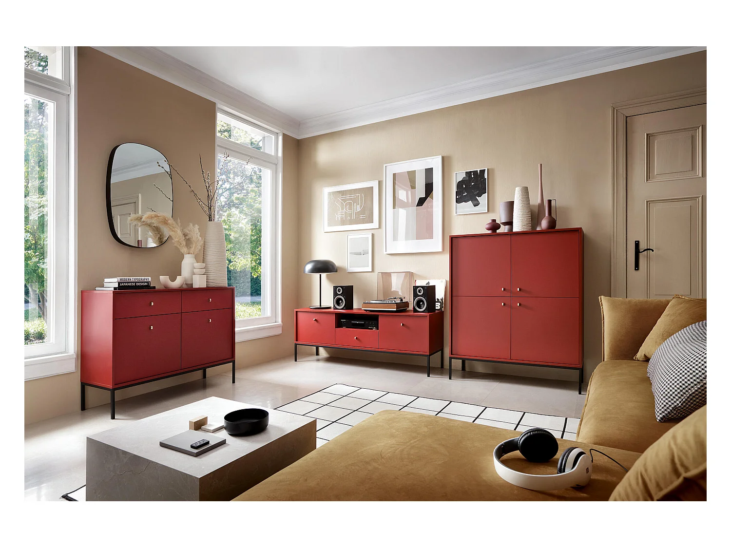 Dressoir MONO SB103 2D2D 103x39x83 Rood
