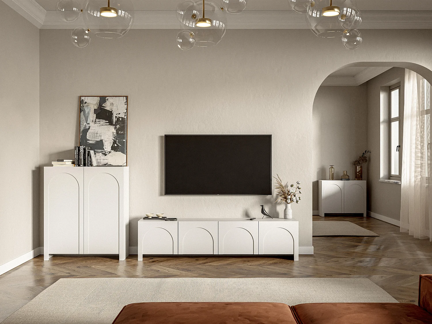 Aparador ARCO SB100 2D 100x35x117 Branco