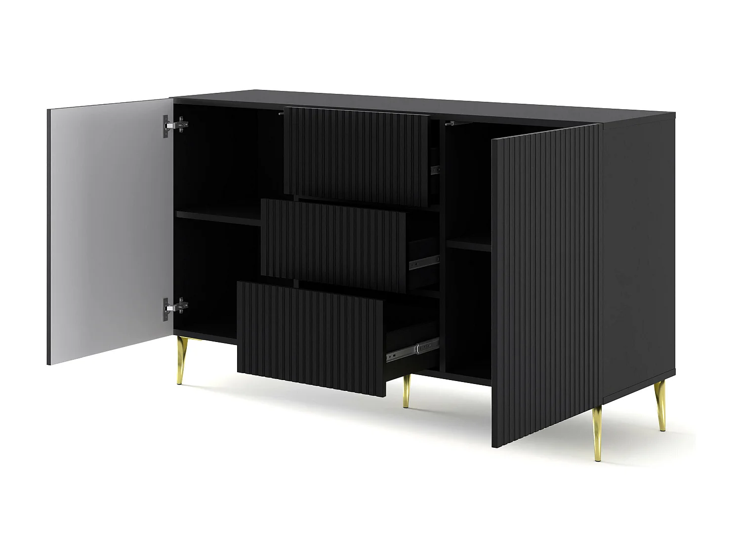 Aparador RAVENNA B SB150 2D3D 150x42x87 Negro