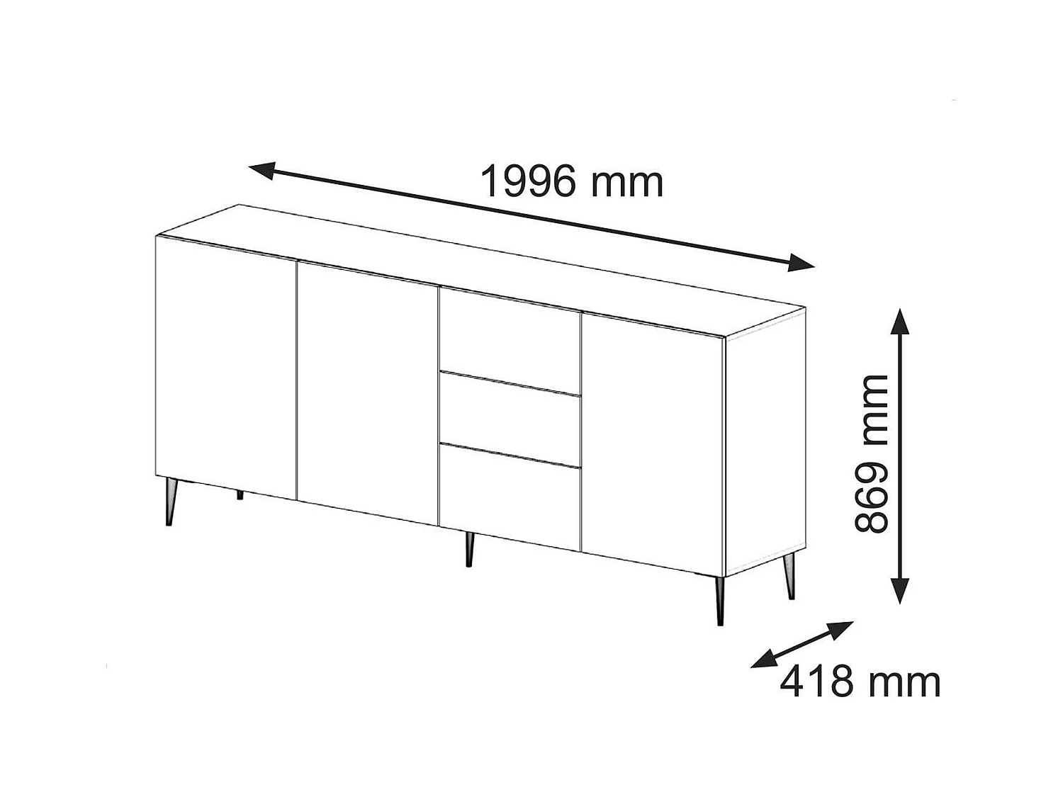 Buffet RAVENNA B SB200 3D3D 200x42x87 Beige