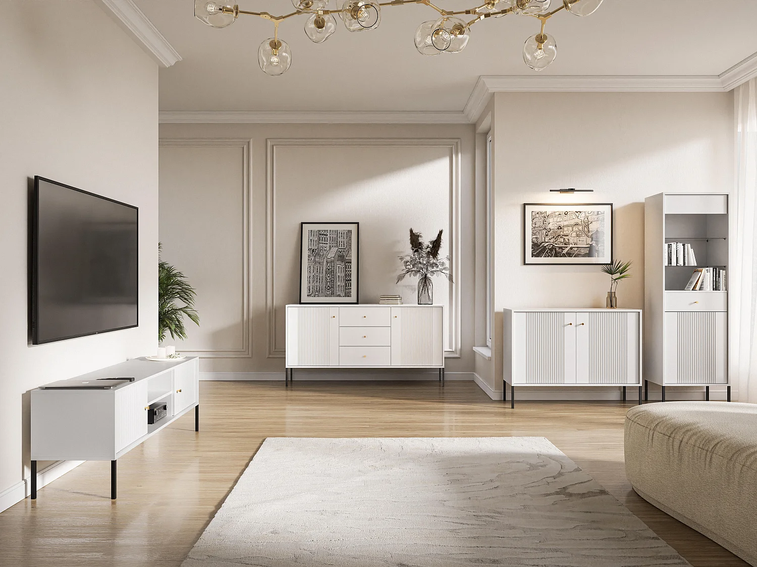 Buffet ISEO SB104 2D 104x39x79 Blanc