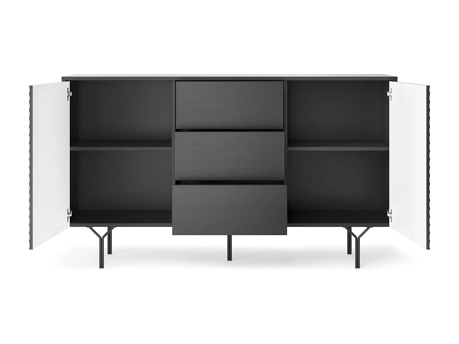 Dressoir RAVEN SB144 2D3D 144x38x83 Zwart