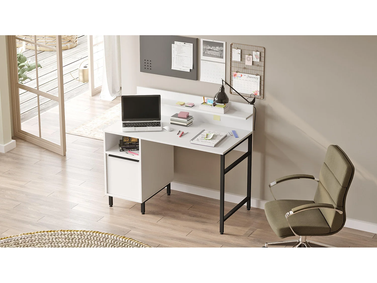 Bureau OCEAN D120 1D 120x60x100 Blanc