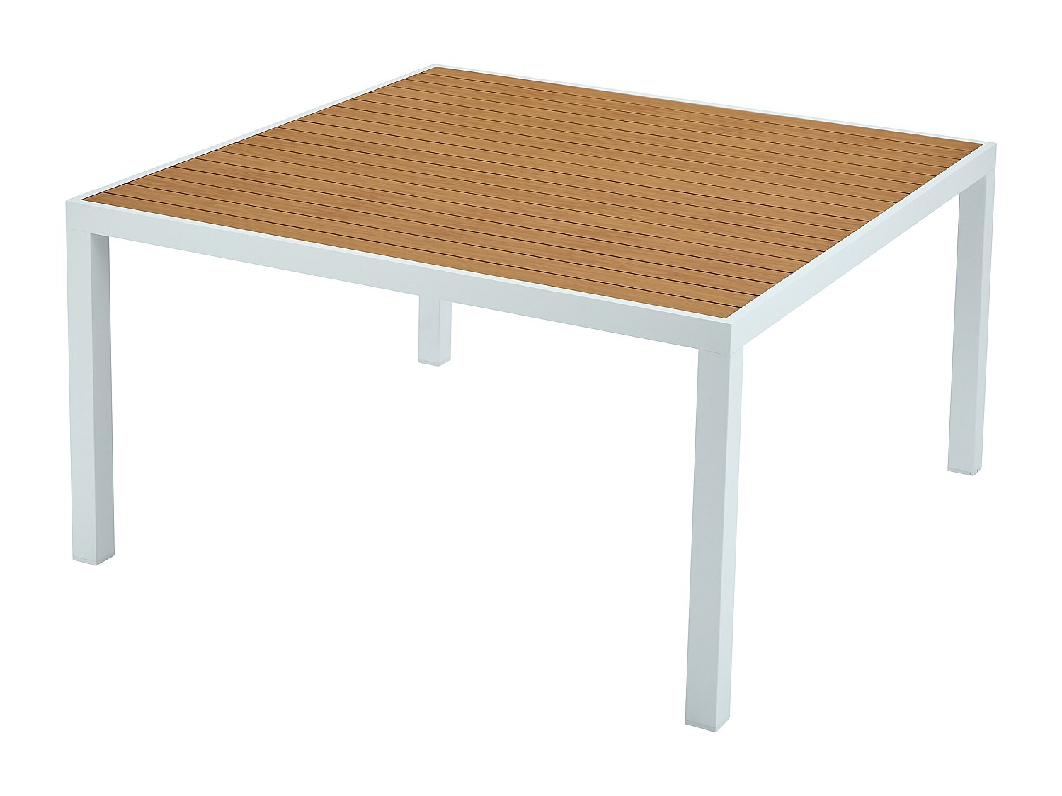 Vente-unique Garten-Esstisch Quadratisch - Aluminium - 140 Cm - Holzfarben Hell & Weiß - Macila Von Mylia
