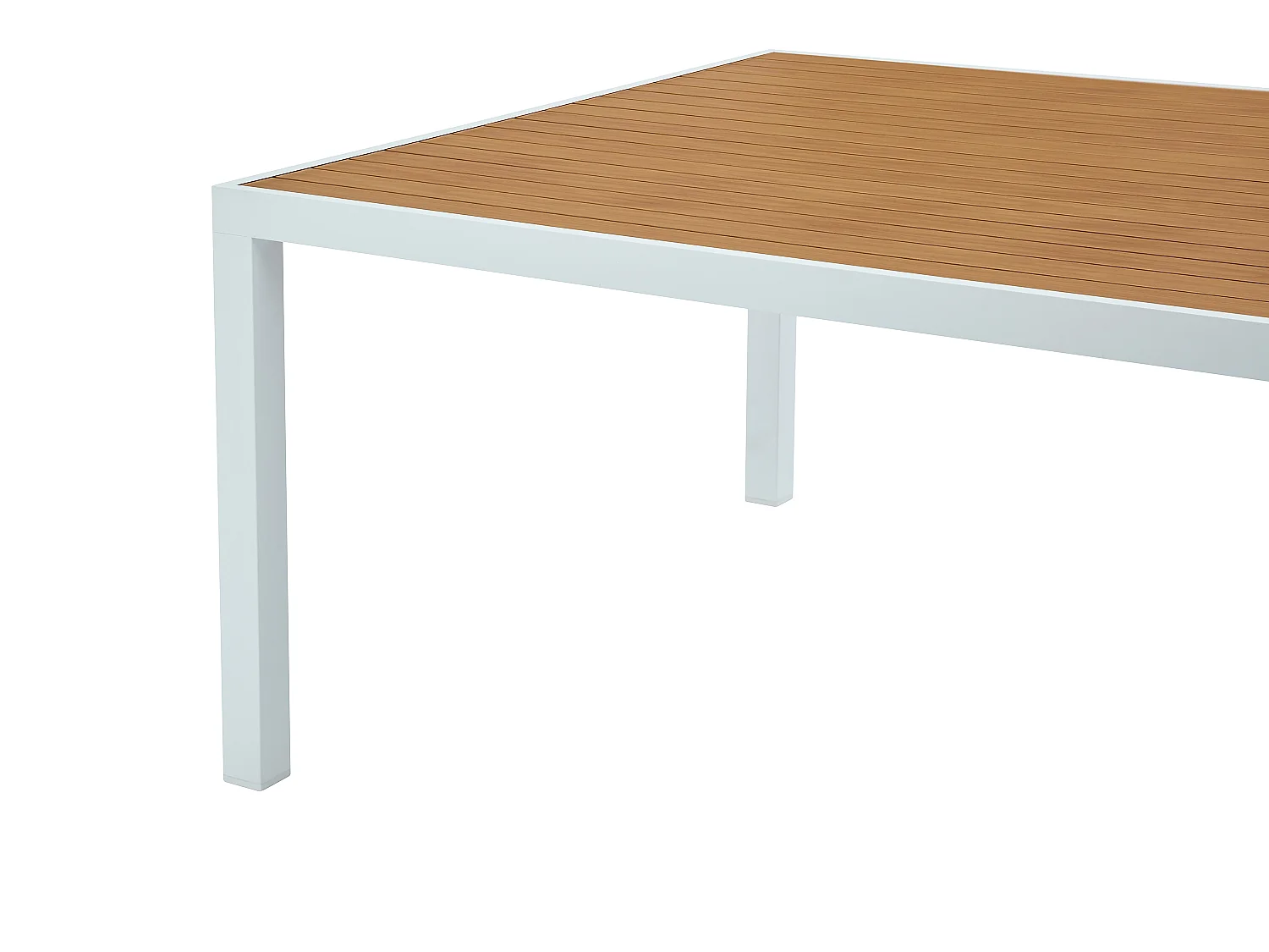 Table à manger de jardin carrée en aluminium L.140 cm - Naturel clair et blanc - MACILA de MYLIA