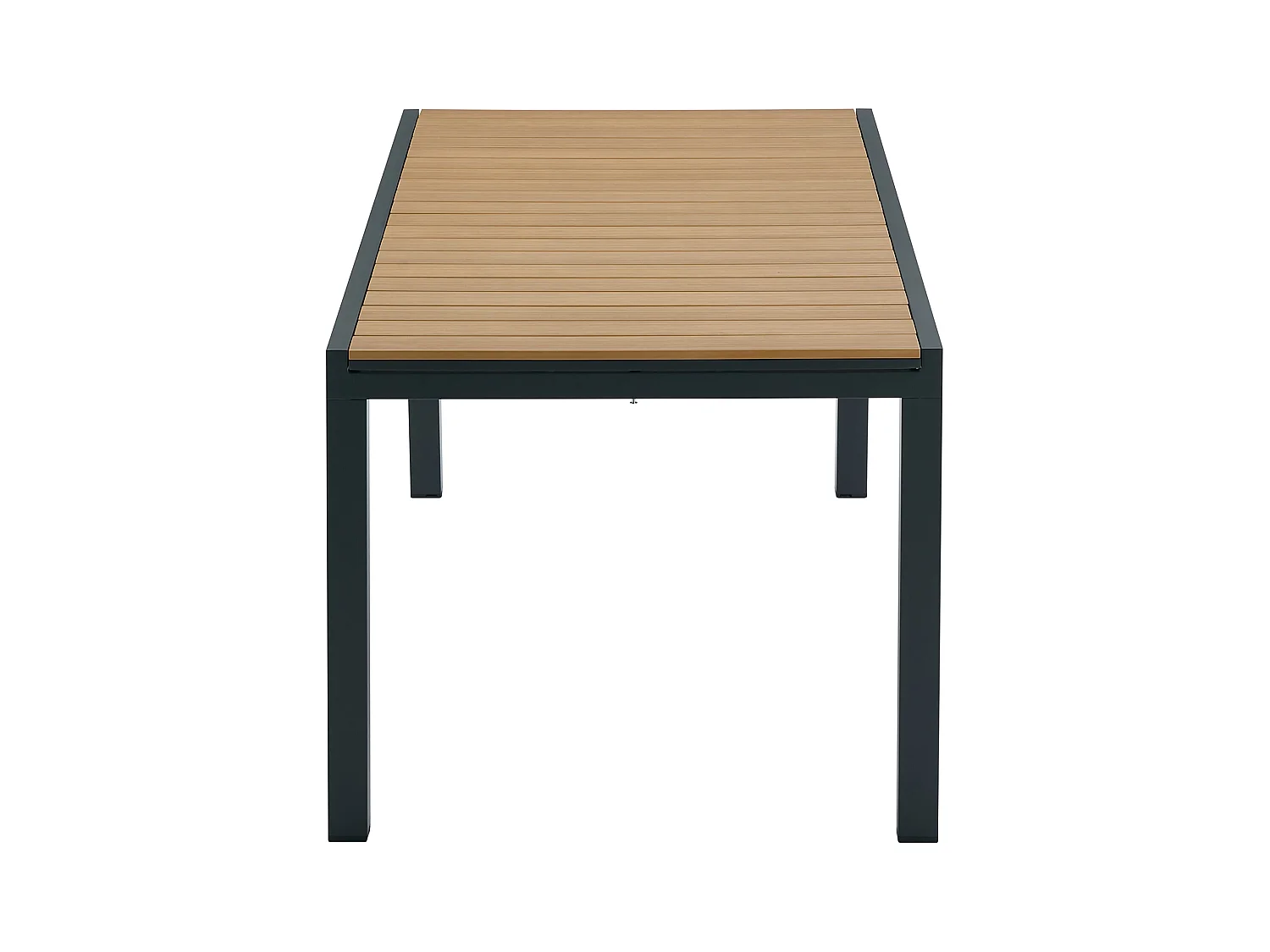 Verlengbare tuineettafel van aluminium en polywood L170/230 cm - Licht naturel en antraciet - MACILA van MYLIA