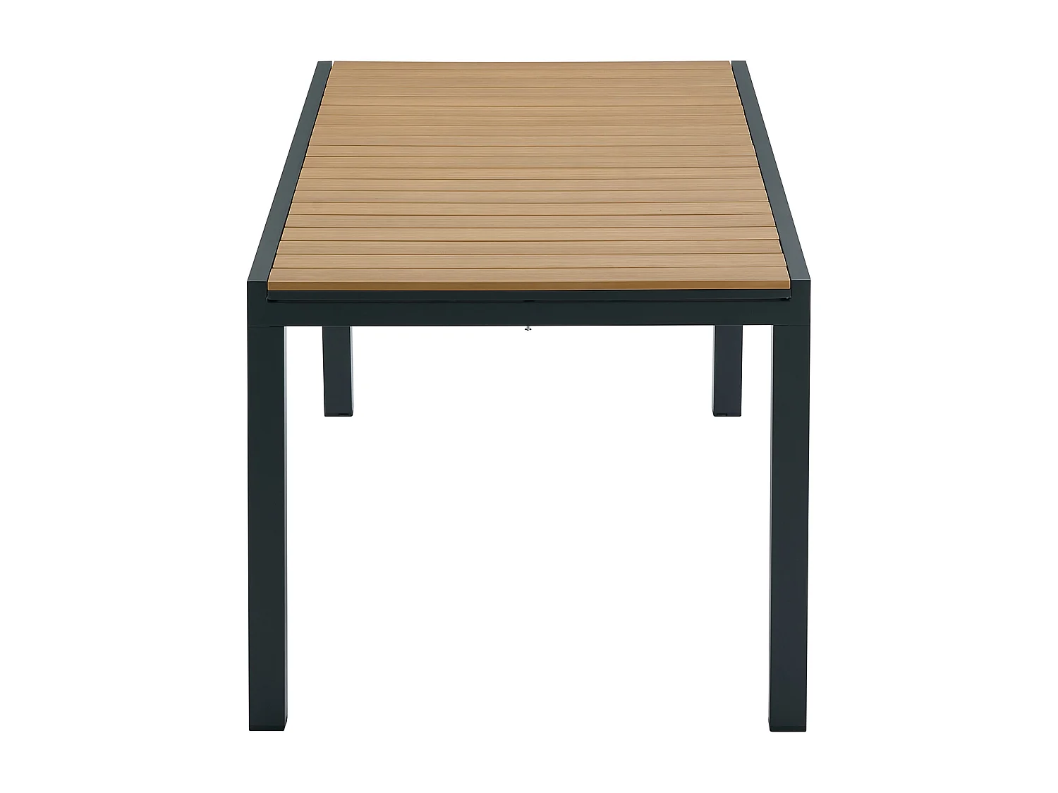 Garten-Esstisch ausziehbar - Aluminium & Polywood - 170/230 cm - Holzfarben hell & Anthrazit - MACILA von MYLIA