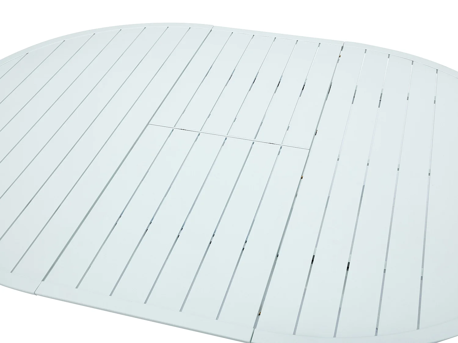 Mesa de jardín redonda extensible de aluminio L.150/200 cm - Blanco - YOHA de MYLIA