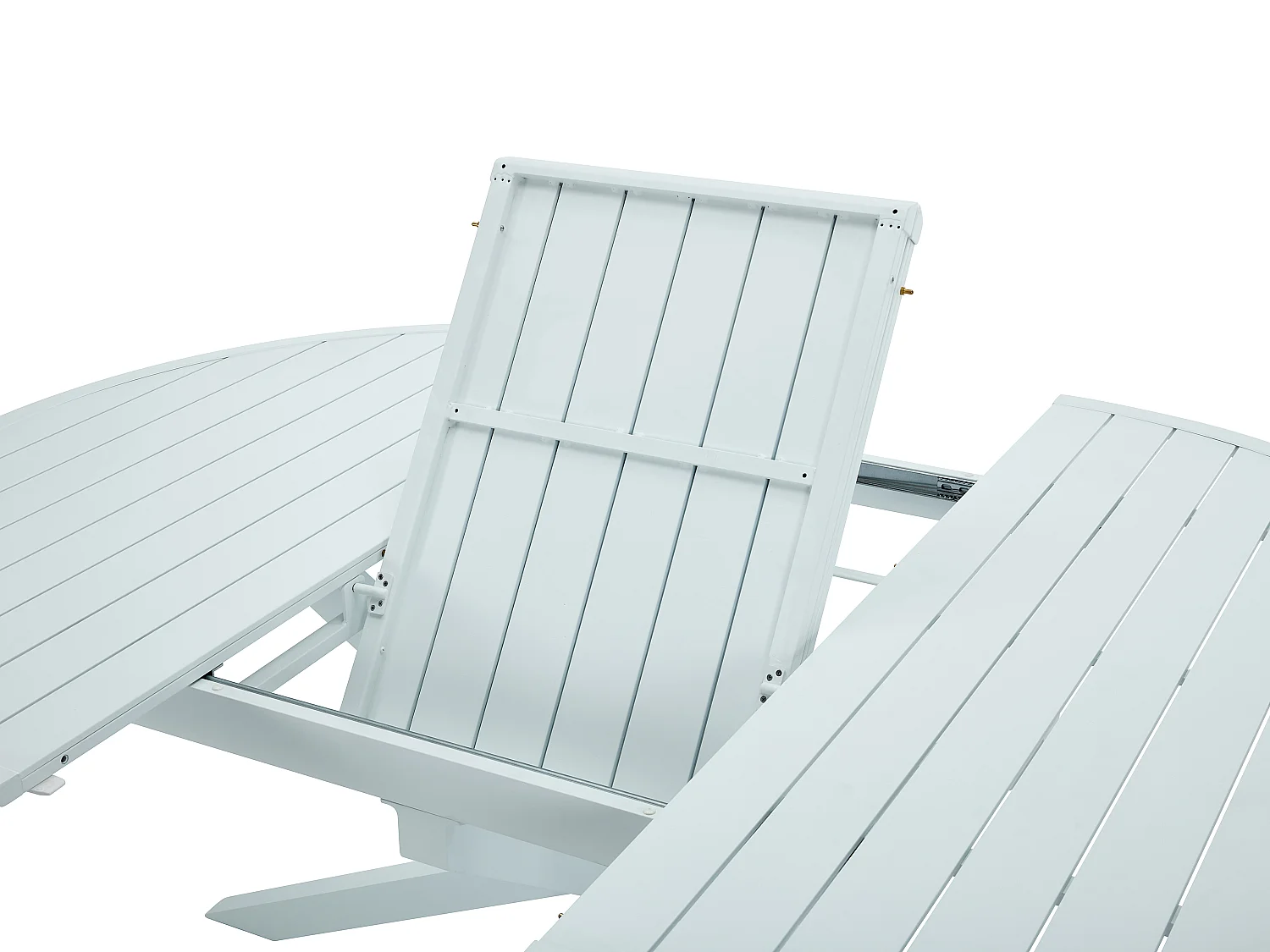 Mesa de jardín redonda extensible de aluminio L.150/200 cm - Blanco - YOHA de MYLIA