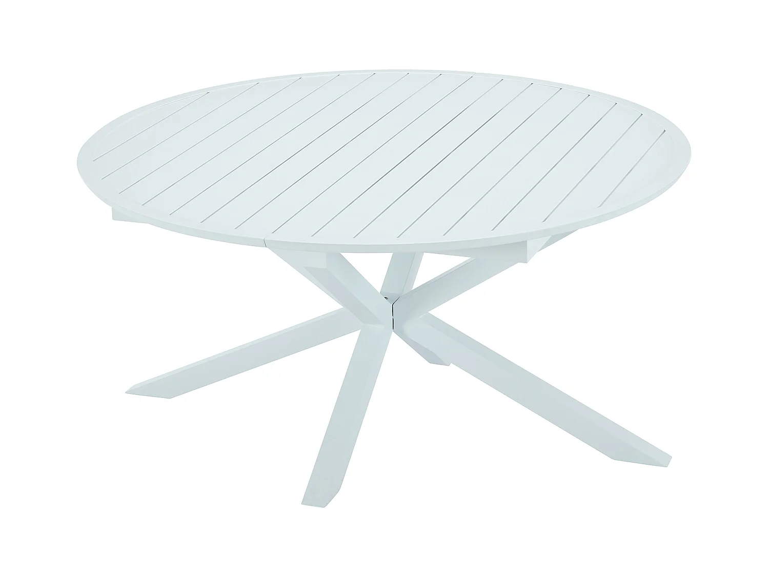 Table de jardin ronde extensible en aluminium  L.150/200 cm - Blanc - YOHA de MYLIA