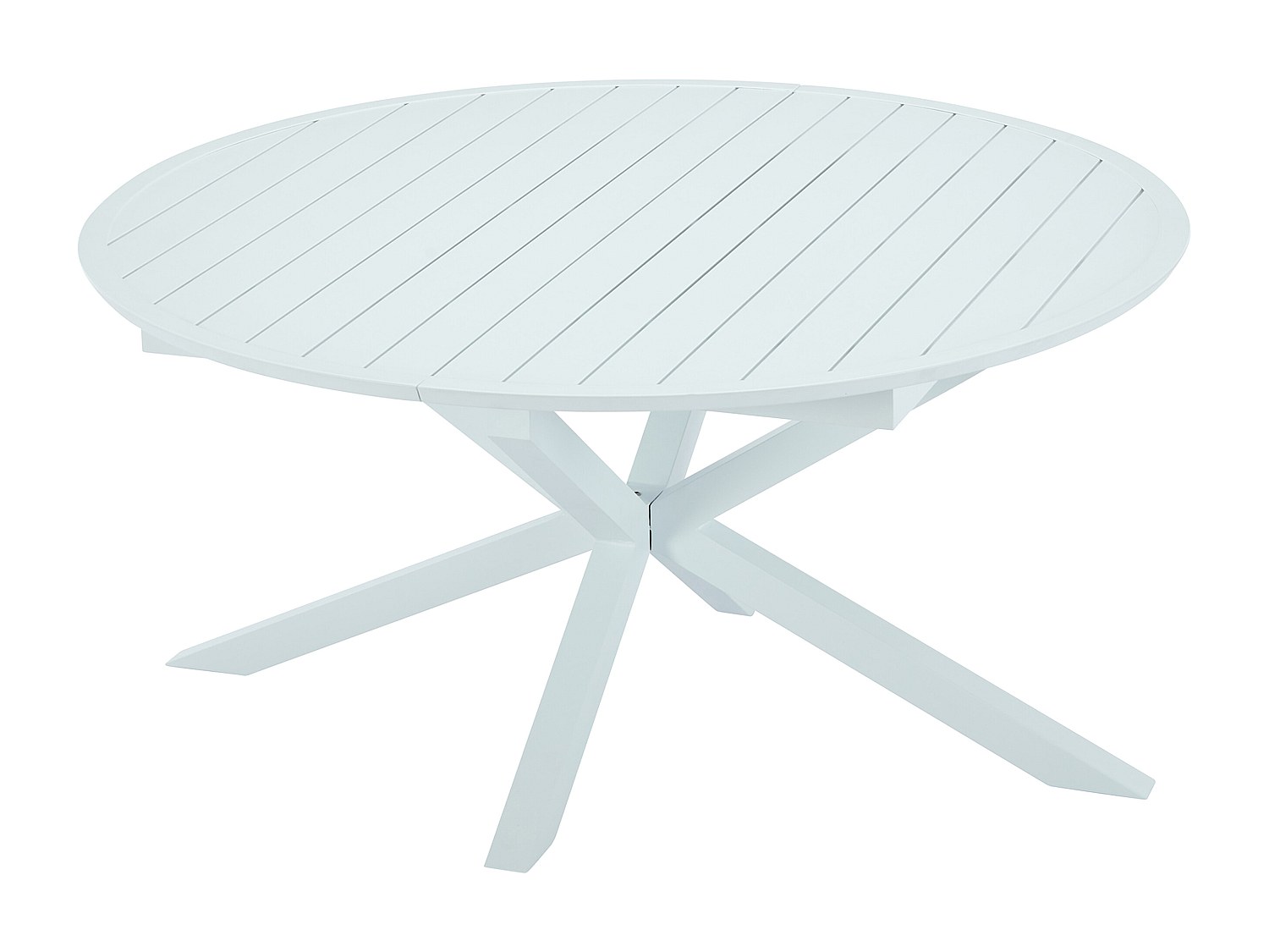 Vente-unique Gartentisch Rund Ausziehbar - Aluminium - 150/200 Cm - Weiß - Yoha Von Mylia