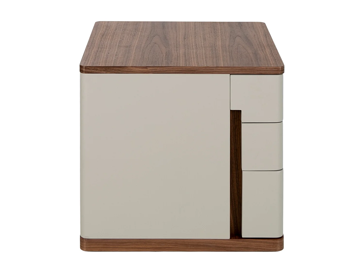 Comodino in legno grigio e noce 7166 ANGEL CERDA