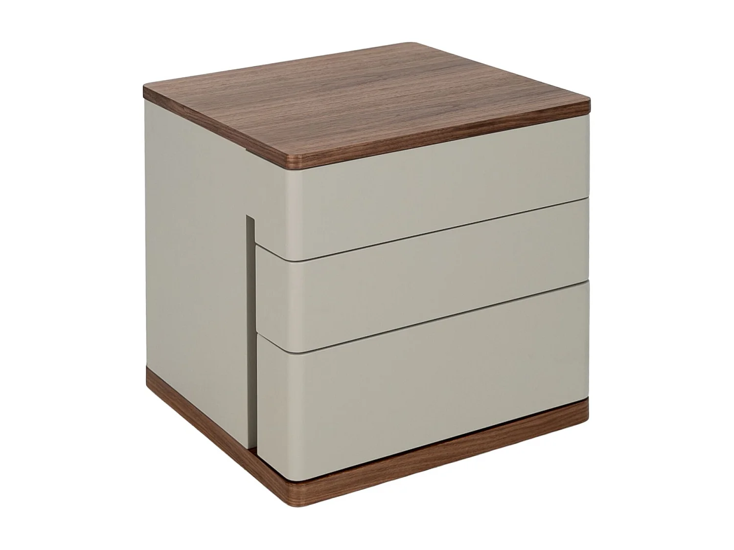 Table de chevet en bois gris et noyer 7166 ANGEL CERDA