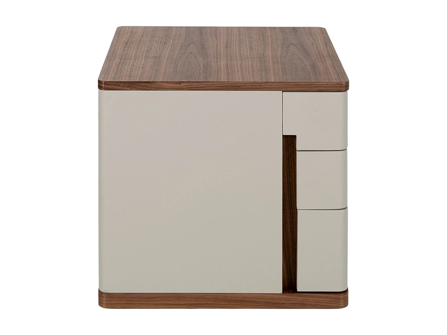 Table de chevet en bois gris et noyer 7166 ANGEL CERDA