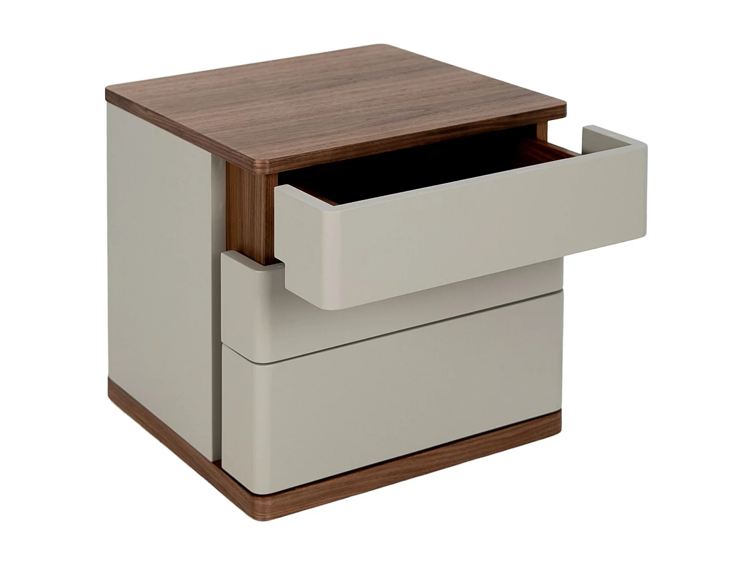 Table de chevet en bois gris et noyer 7166 ANGEL CERDA