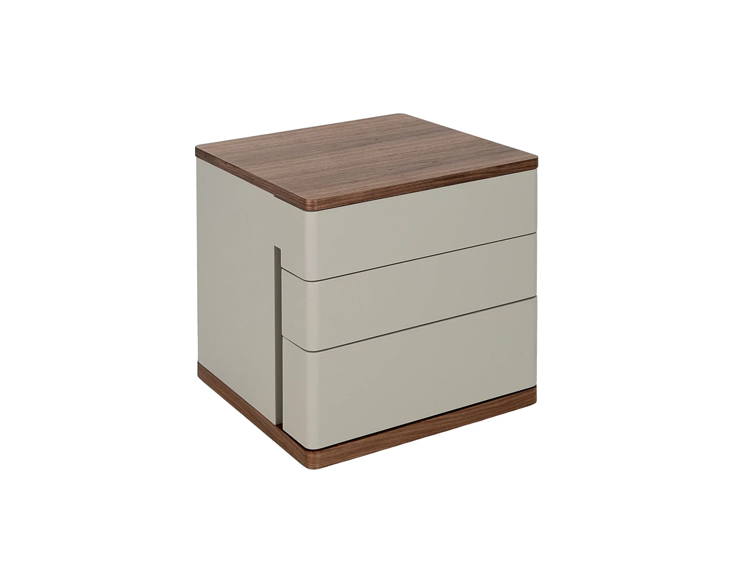 Table de chevet en bois gris et noyer 7166 ANGEL CERDA