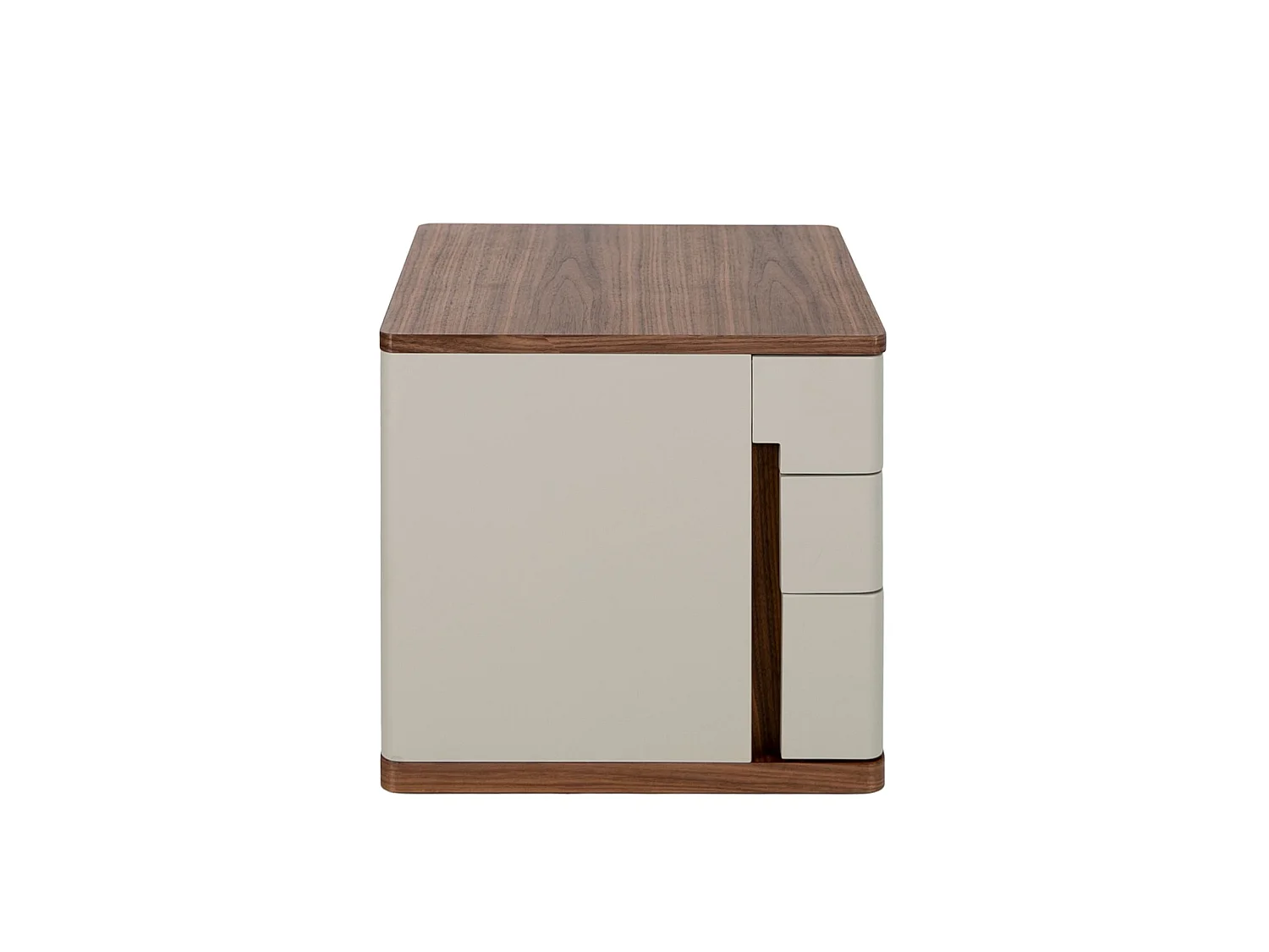 Table de chevet en bois gris et noyer 7166 ANGEL CERDA