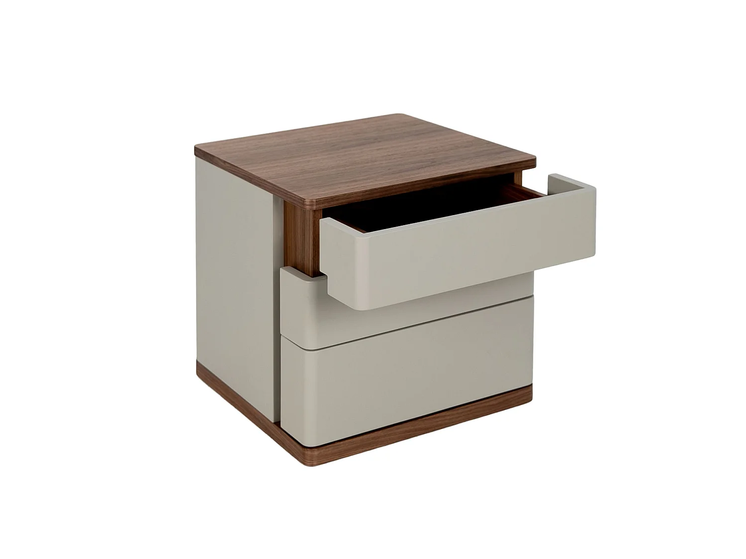 Table de chevet en bois gris et noyer 7166 ANGEL CERDA
