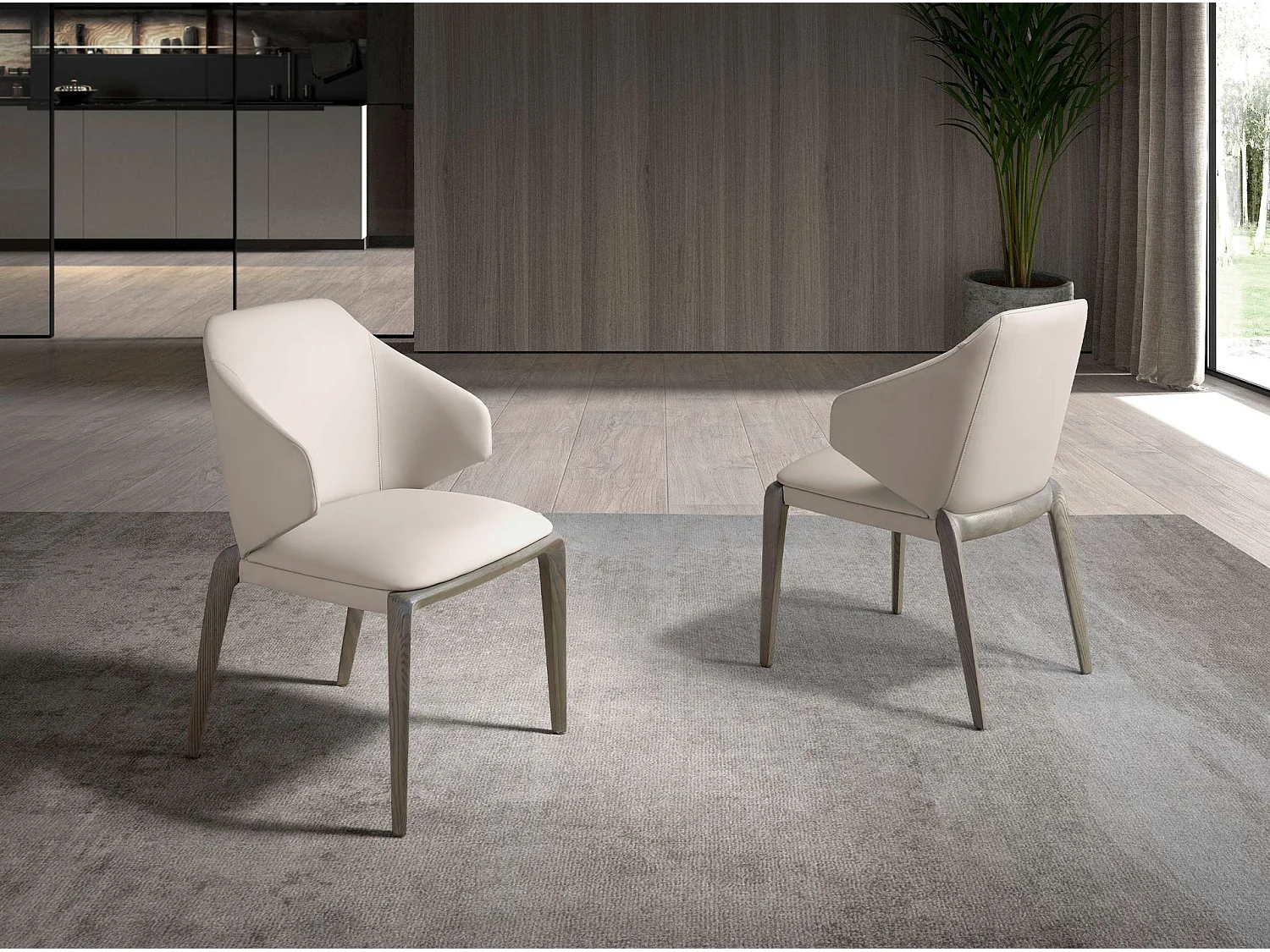 Chaise en similicuir crème 5123 ANGEL CERDA