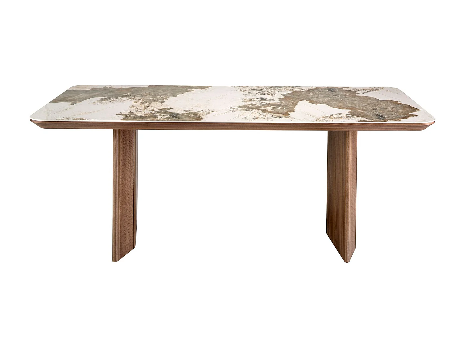 Tavolo da pranzo rettangolare marmo porcellanato e noce   1129 ANGEL CERDA
