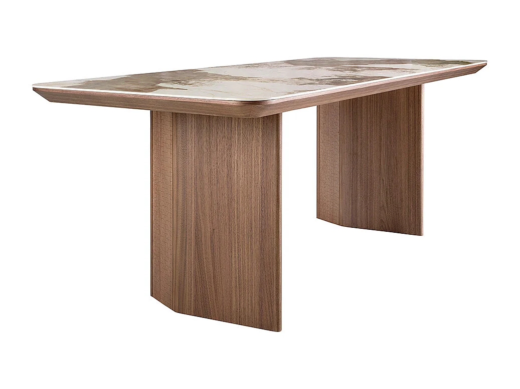 Stół do jadalni prostokątny marmur porcelanowy i orzech włoski 1129 ANGEL CERDA