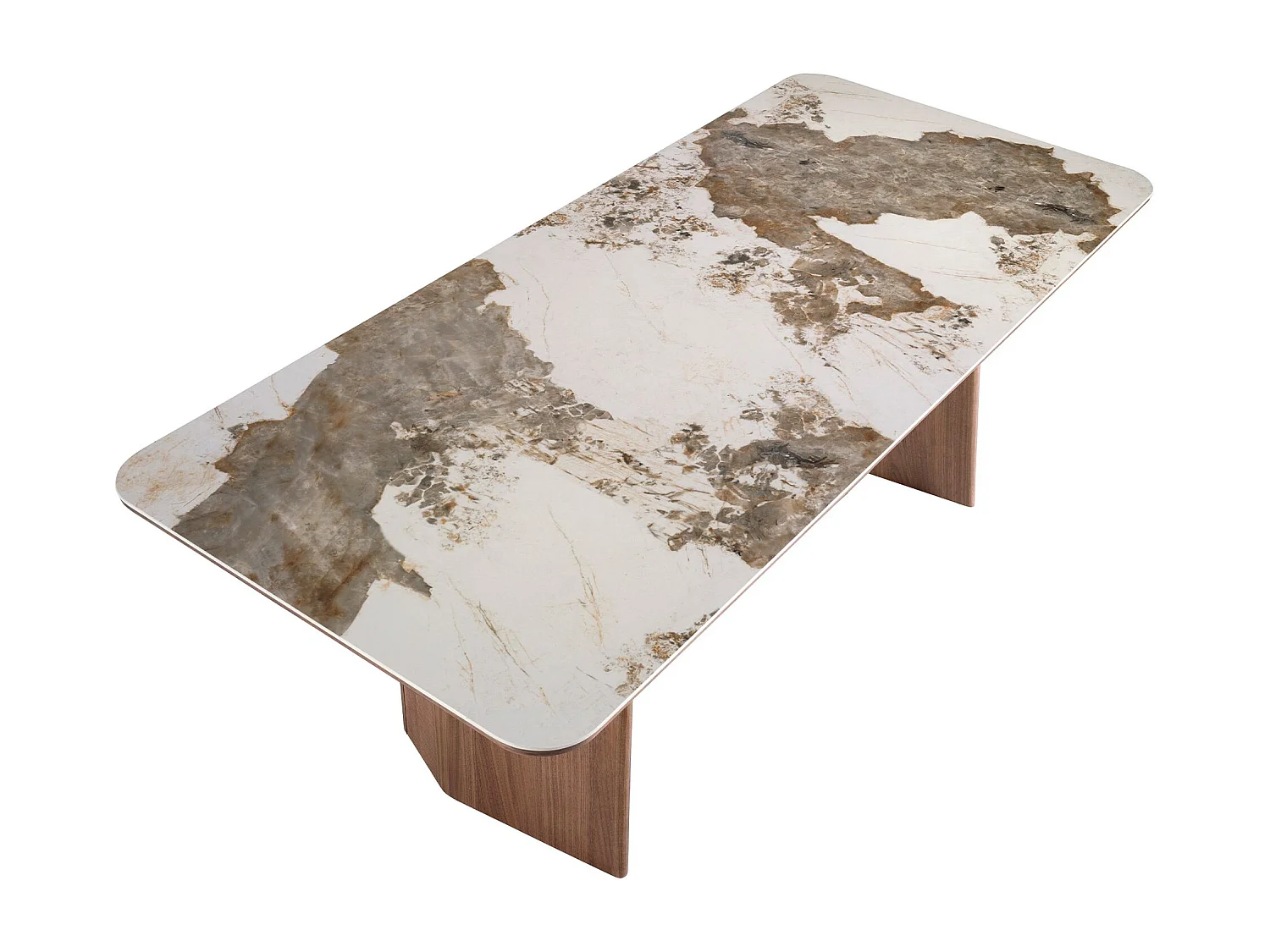 Stół do jadalni prostokątny marmur porcelanowy i orzech włoski 1129 ANGEL CERDA