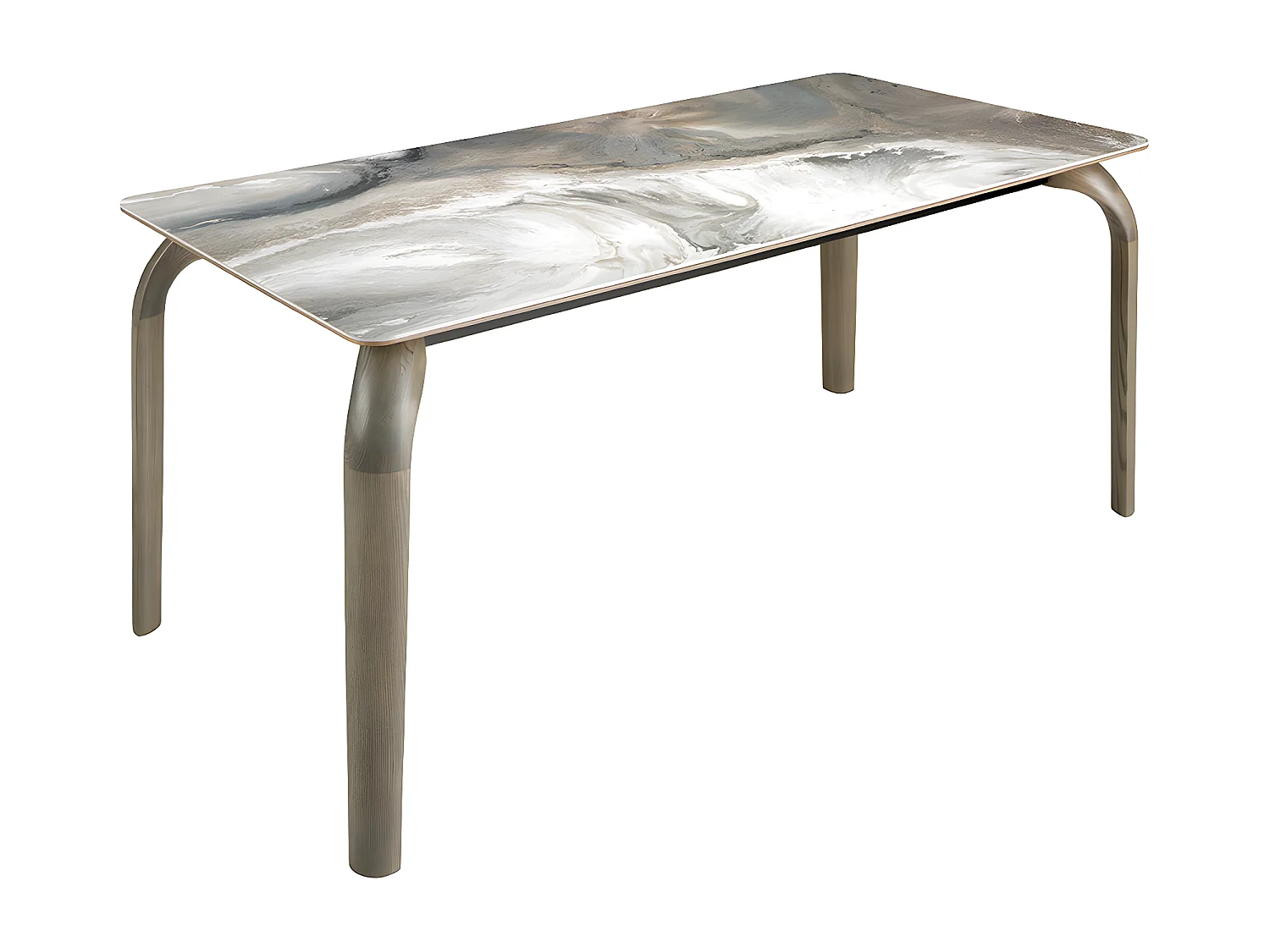 Tavolo da pranzo rettangolare marmo porcellanato e frassino di quercia   1142 ANGEL CERDA