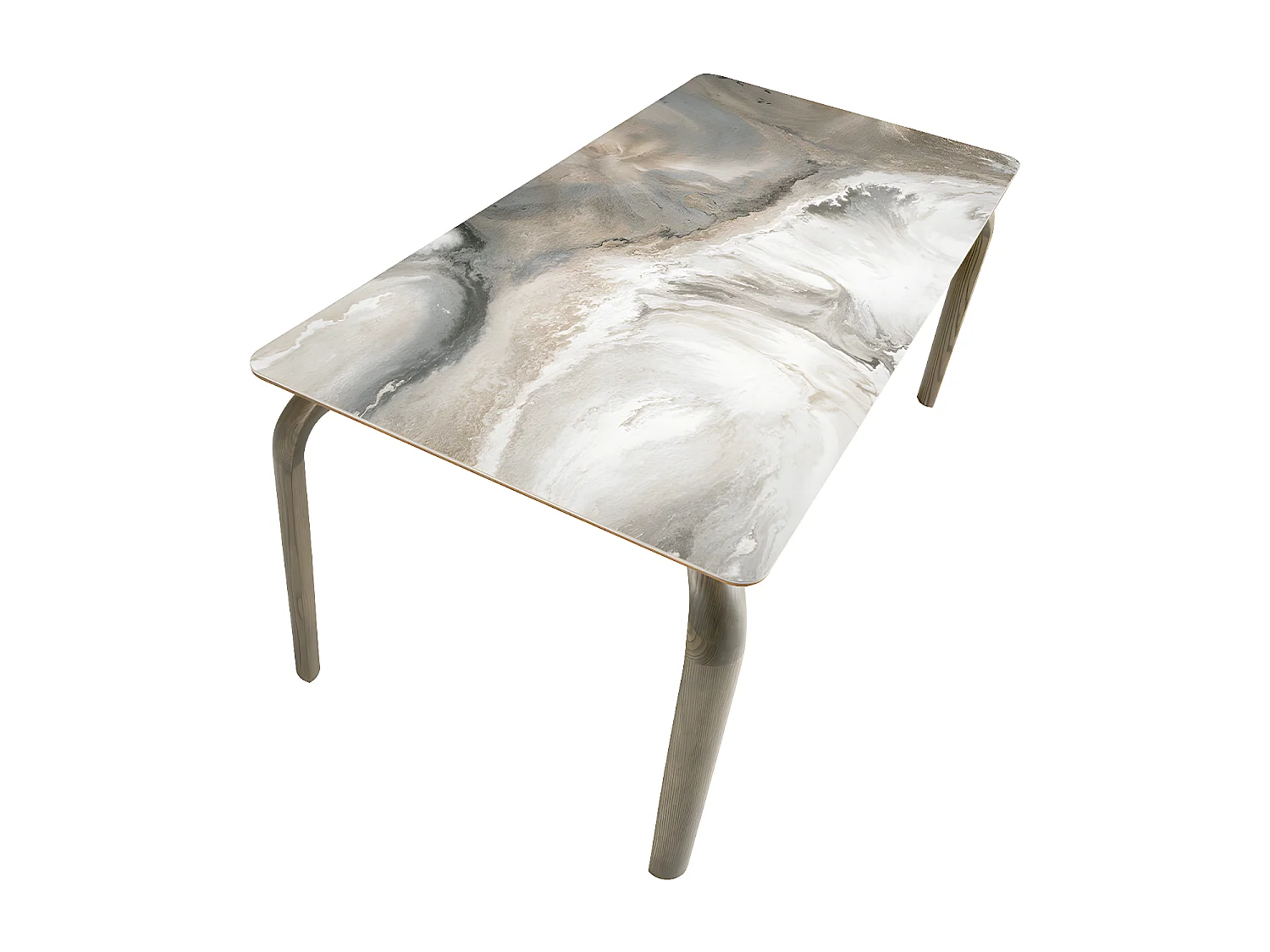 Tavolo da pranzo rettangolare marmo porcellanato e frassino di quercia   1142 ANGEL CERDA