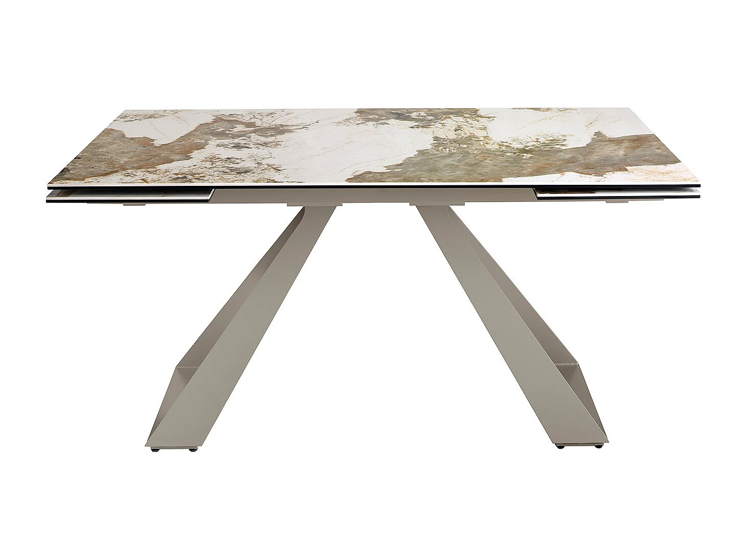 Rechteckiger ausziehbarer Esstisch aus Porzellanmarmor und taupefarbenem Stahl 1117 ANGEL CERDA
