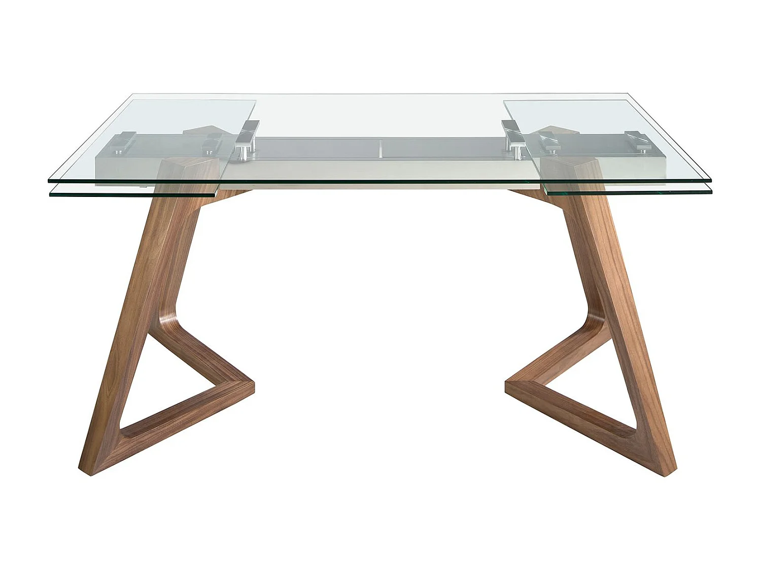 Ausziehbarer Esstisch Rechteckig gehärtetes Glas aus Walnuss 1115 ANGEL CERDA