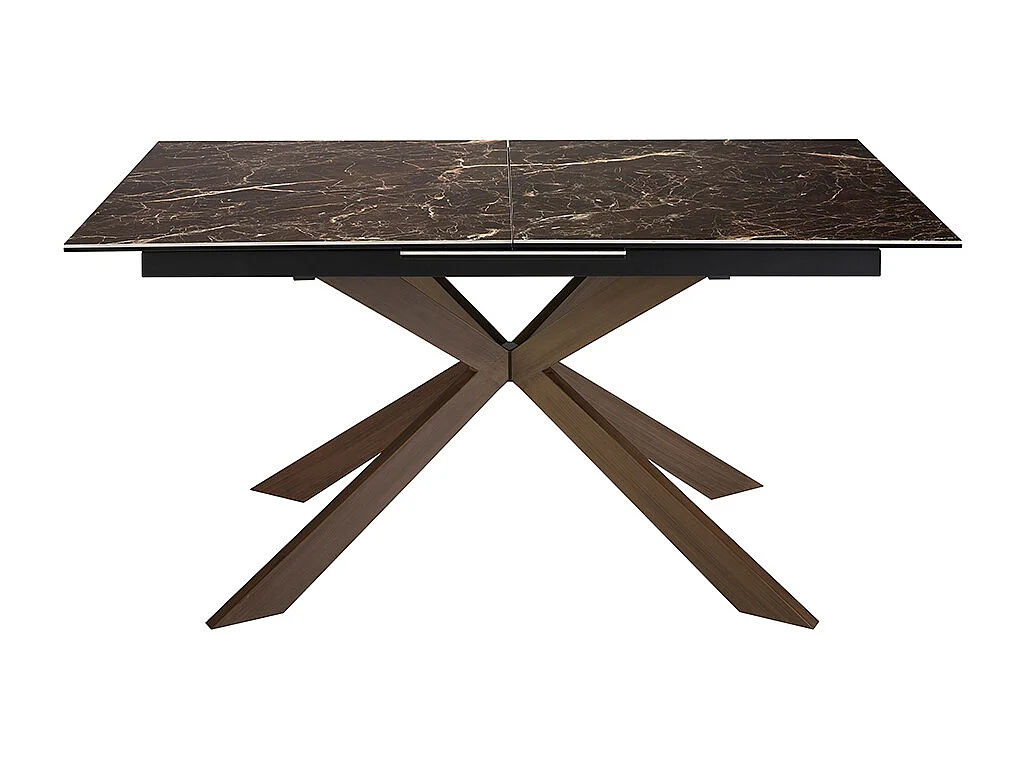 Tavolo da pranzo allungabile rettangolare marmo porcellanato e acciaio effetto noce   1121 ANGEL CERDA