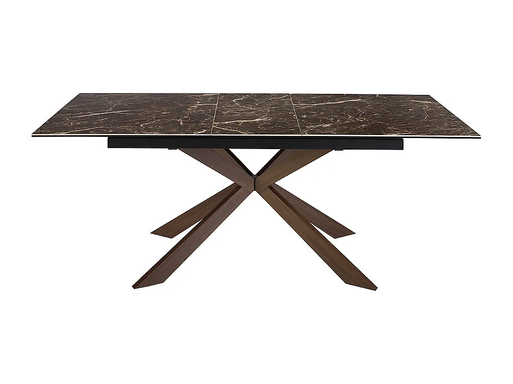 Tavolo da pranzo allungabile rettangolare marmo porcellanato e acciaio effetto noce   1121 ANGEL CERDA