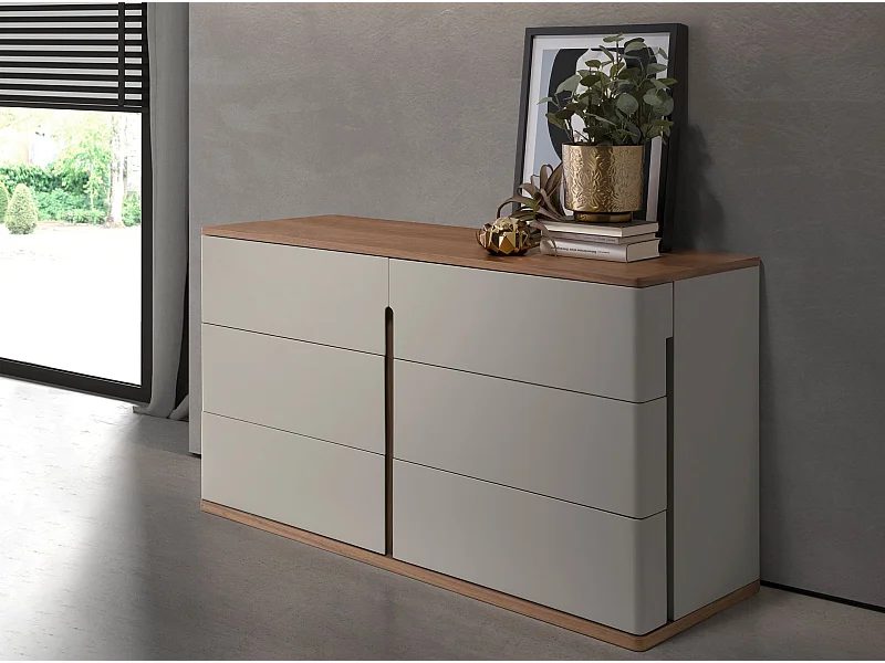 Commode en bois gris et noyer 7168 ANGEL CERDA