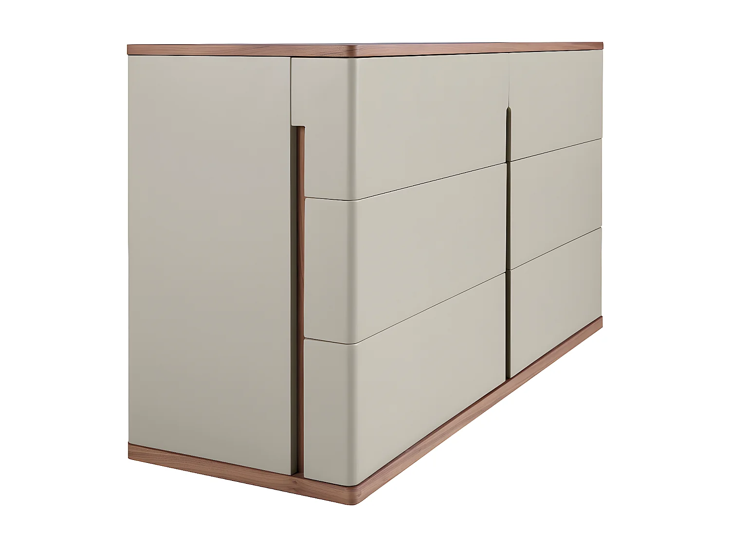 Ladekast in grijs hout en walnoot 7168 ANGEL CERDA