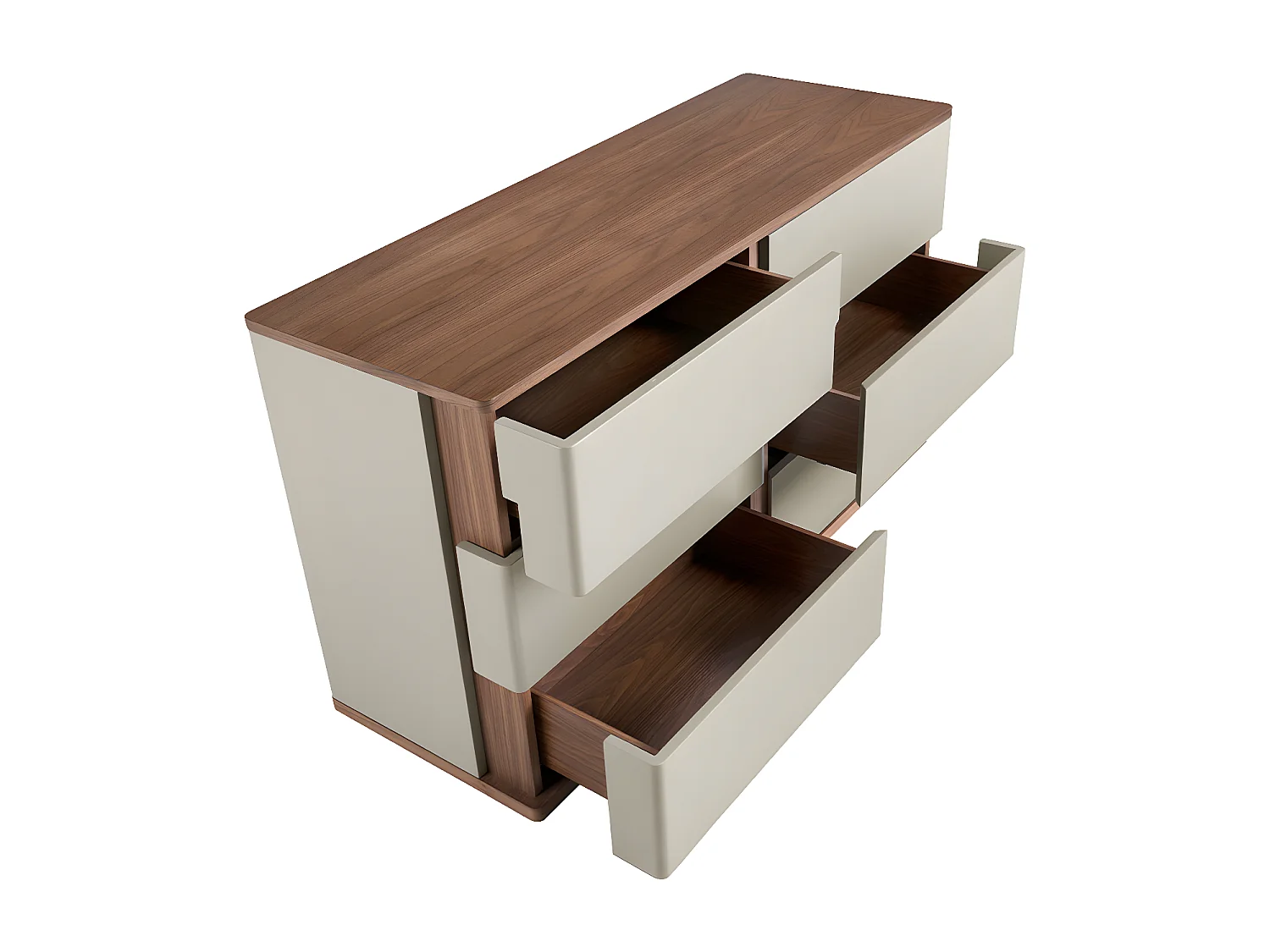 Ladekast in grijs hout en walnoot 7168 ANGEL CERDA