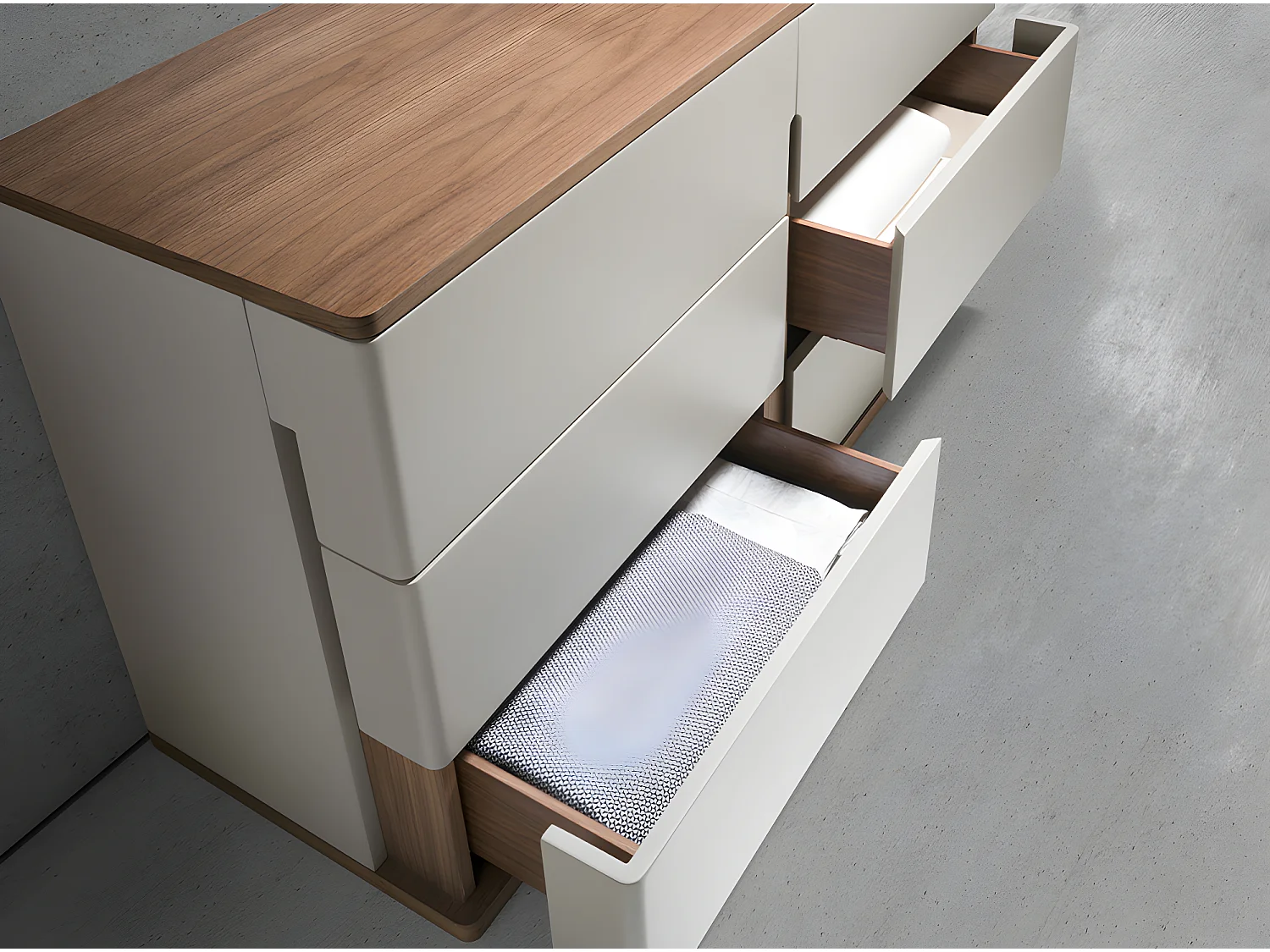 Ladekast in grijs hout en walnoot 7168 ANGEL CERDA