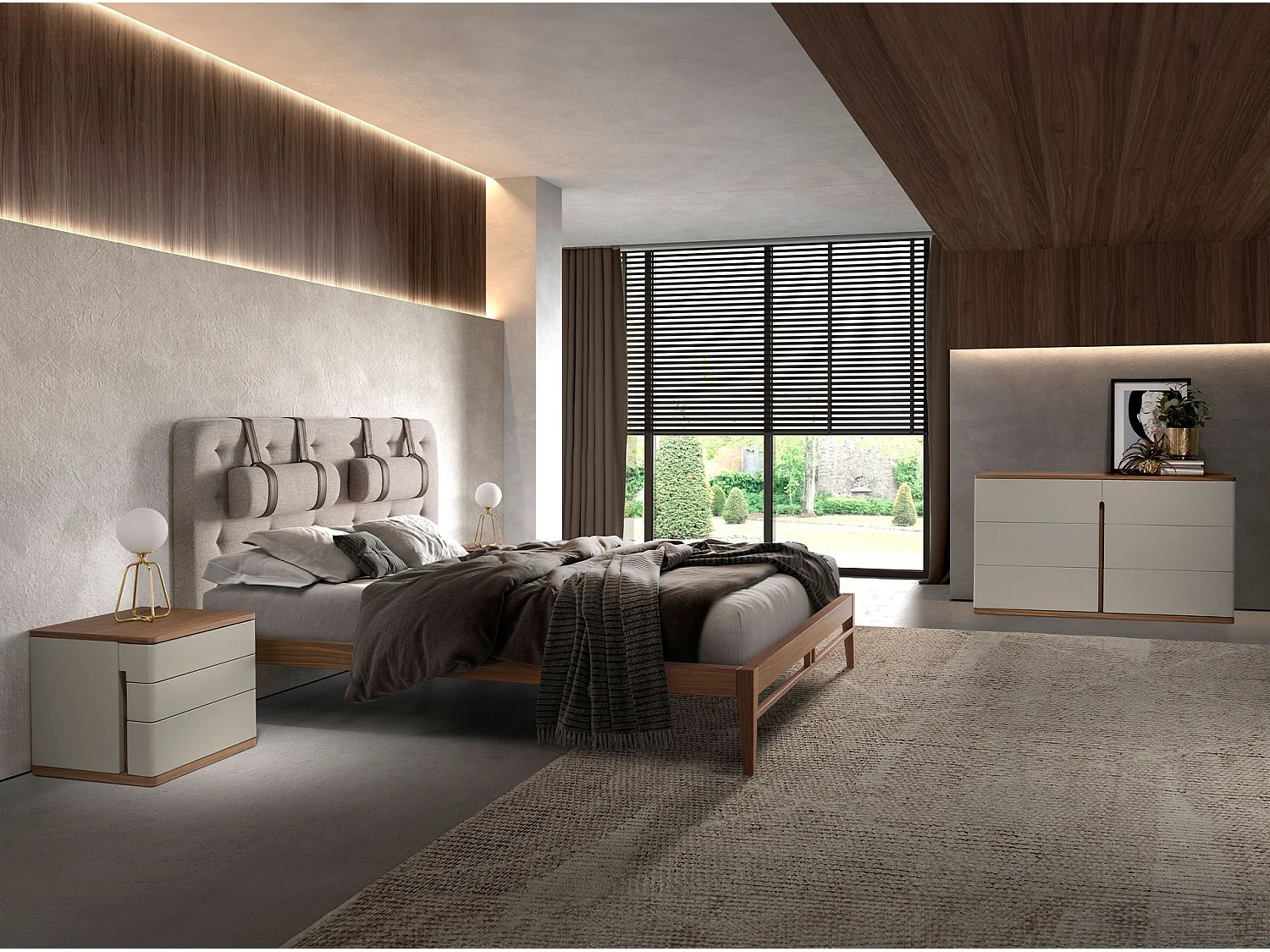 Commode en bois gris et noyer 7168 ANGEL CERDA