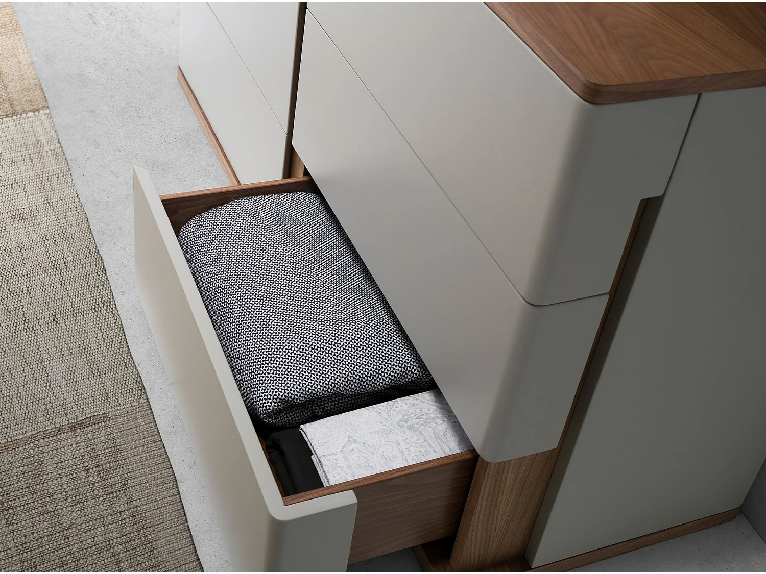 Commode en bois gris et noyer 7168 ANGEL CERDA