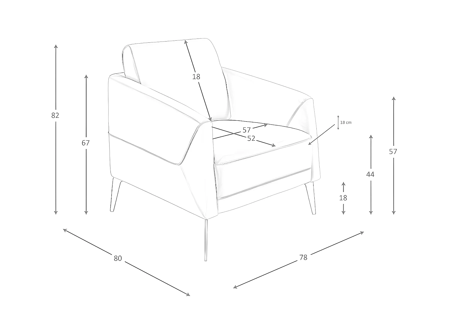 Donkergrijze leren fauteuil 5134 ANGEL CERDA