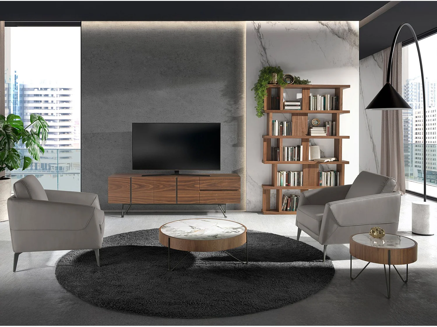 Sillón piel gris oscuro  5134 ANGEL CERDA