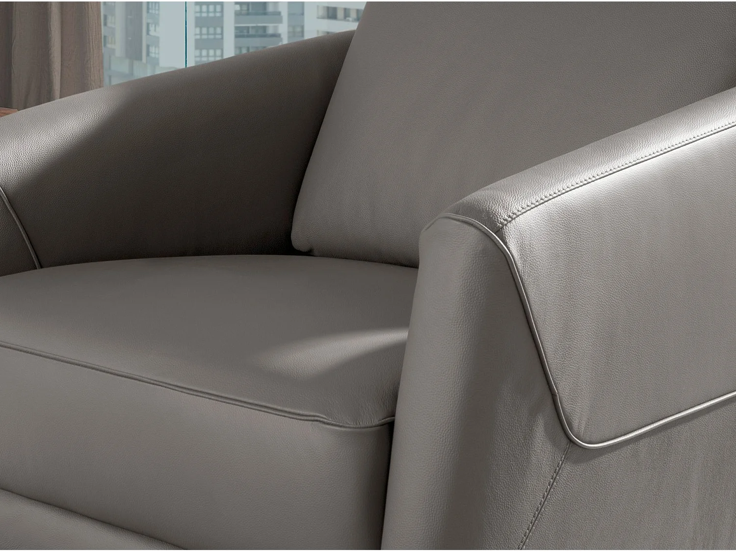 Fauteuil en cuir gris foncé 5134 ANGEL CERDA