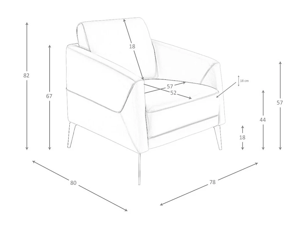 Fauteuil en cuir gris foncé 5134 ANGEL CERDA