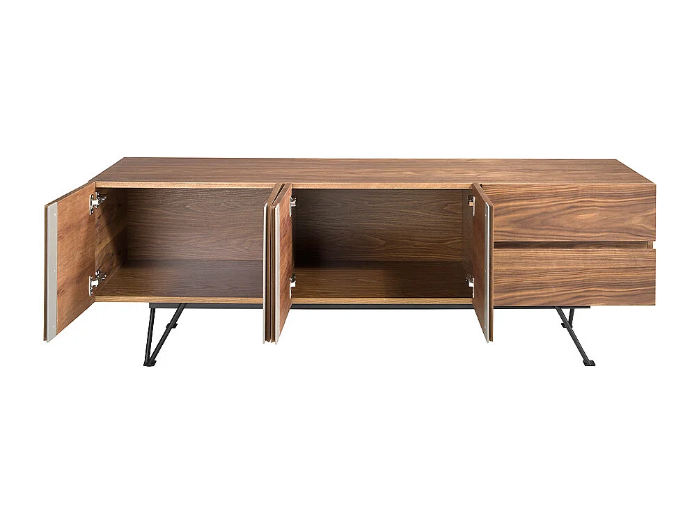 TV-meubel van notenhout en zwart staal 3260 ANGEL CERDA