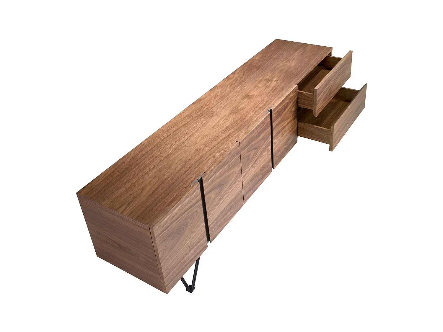 TV-meubel van notenhout en zwart staal 3260 ANGEL CERDA