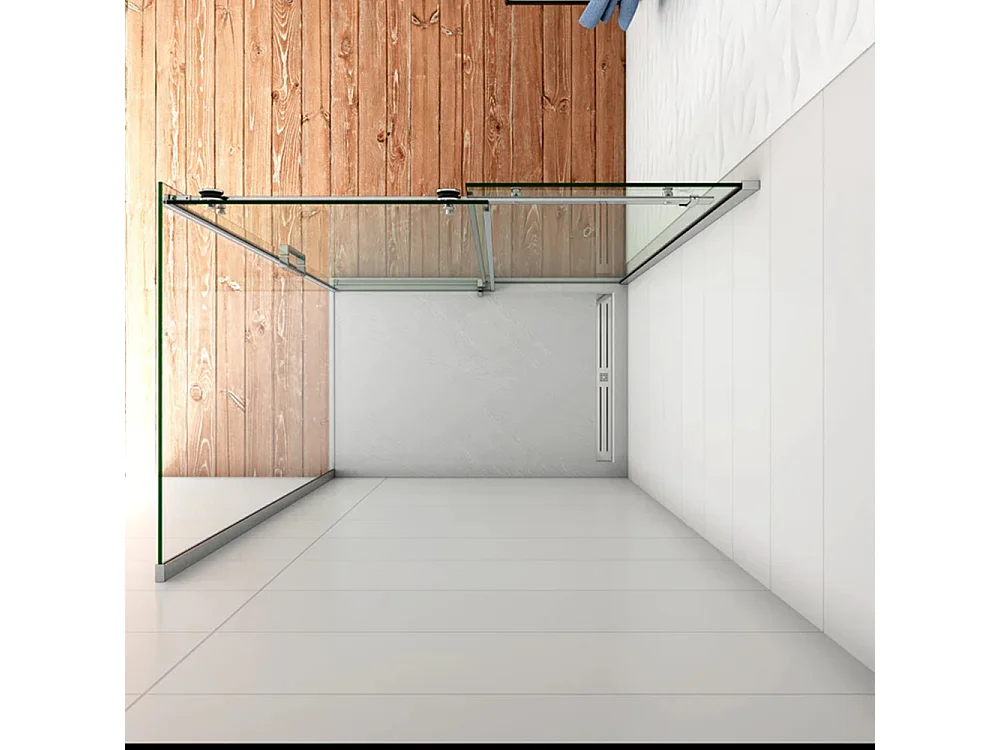 AICA Mampara de ducha corredera+panel lateral,vidrio 8mm antical,(1175-1195)x(783-803)x1950mm